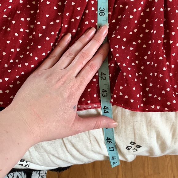 Shein burgundy white heart print dress L - Picture 12 of 14